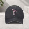 Pink Bow Baseball Cap Washed Cotton Trendy Retro Adjustable Street Hip Hop Cap