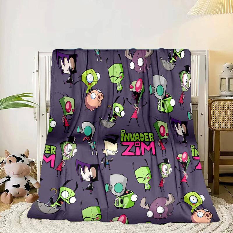 

Alien Invasion Pattern Blanket Flannel Blanket for bed, sofa, Camping, Hiking, Picnic Essentials, gift for family Fan gifts 75x90cm