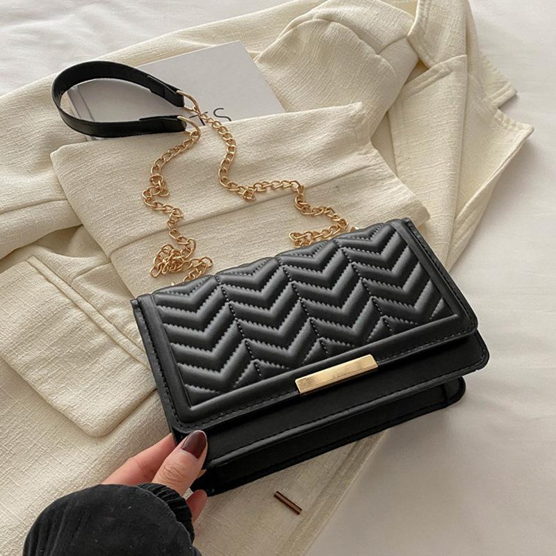 Fashion Striped Women's Shoulder Bag  Chain Strap Crossbody Bags For Daily Used  Ladies Handbags And Purses