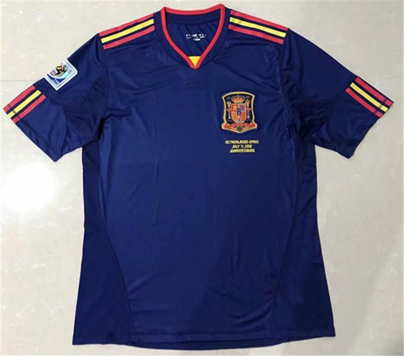 2010 World Cup Spain retro jersey Ramos Iniesta Xavi Torres Villa football jersey S