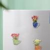 8Pieces Mini Magnetic Vases For Refrigerator Strong Hold Resins Flower Pot Fridge Magnets Kitchen Home Decoration Gift
