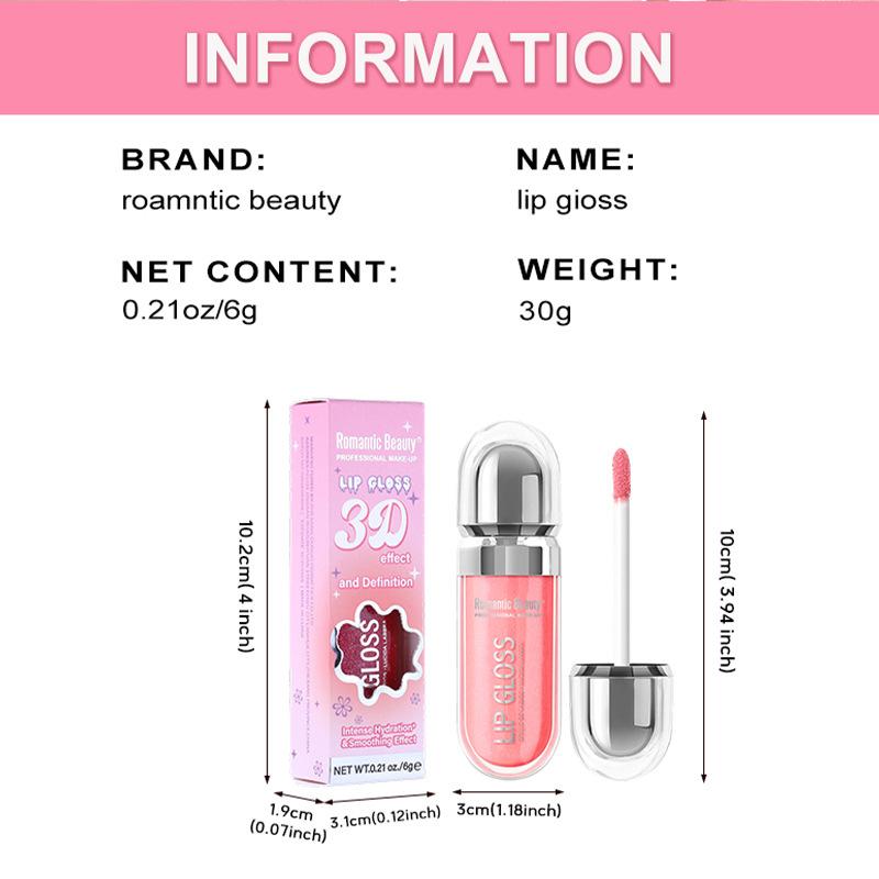Mirror Pearlescent Lip Gloss Shimmer Plump Lip Gloss Easy to Color Lip Glaze Long-Lasting Liquid Lipstick Plumping Lip Oil