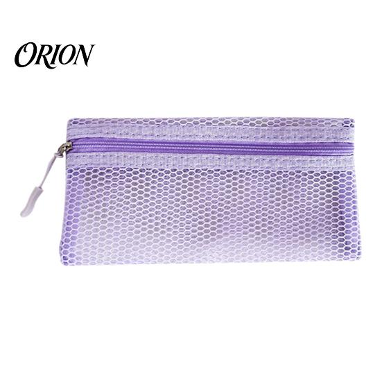 Portable Toiletry Pouch Mesh Makeup Brush Pouch, Cosmetic Bag with Zipper, Clear Quick Dry Accessory Case Organizer for Travel Daily Storage