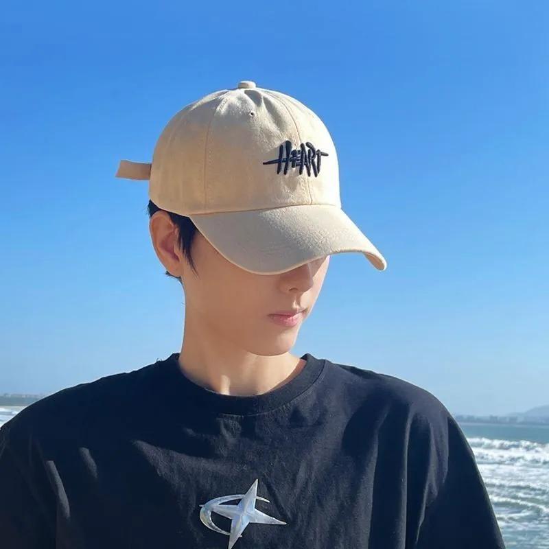 Versatile Hard-top Lettered Embroidered Baseball Cap With Sunscreen Breathable Deep-top Hip-hop Street Caps