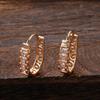 Kinel Classic Natural Zircon Rose Gold Hoop Earrings