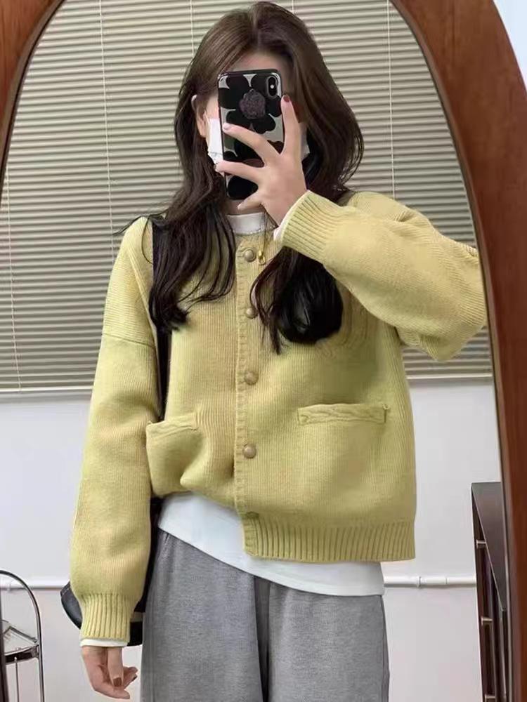 Gentle Knitted Cardigan Women's Top Autumn and Winter New Loose Sweater Jacket Women
