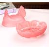 Glass Hen Candy Dish,Decorative Covered Candy Bowl with Lid Crystal Glass Chicken Shape Candy Jar Snacks Bowl Gift