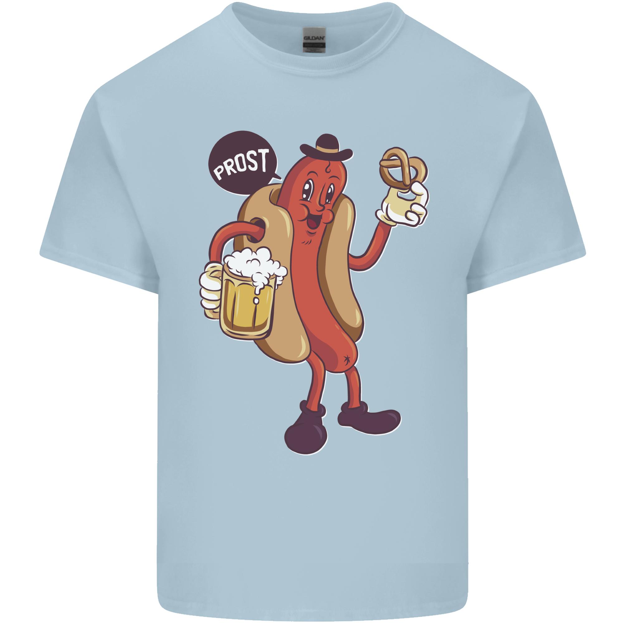 Oktoberfest Prost Hotdog Pretzel Beer Funny Unisexs Light Cotton TShirt S