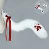 Fluffy Fox Ear Headband With Floral Hairpin Cosplay Anime Convention Hanfu Costume Accessory