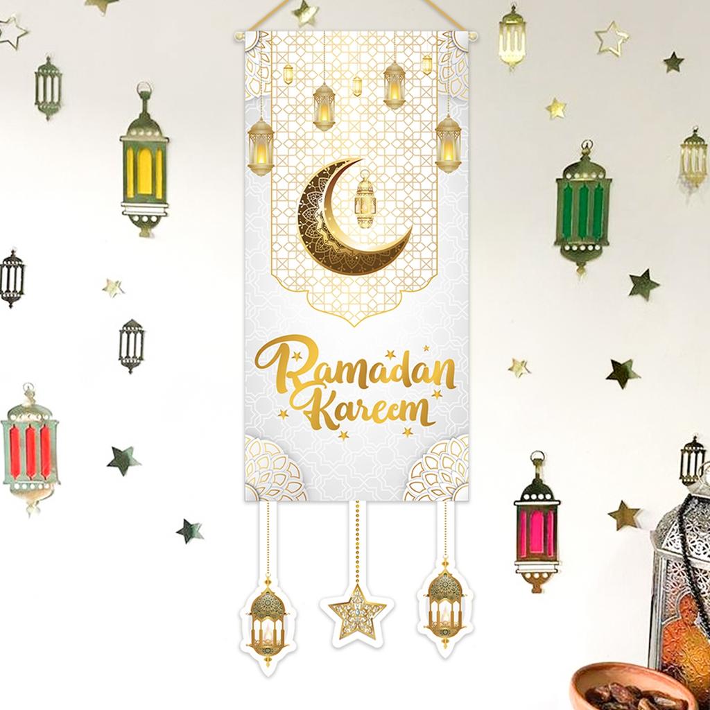 Ramadan Dekoration 2024 Hängen Flagge EID Mubarak Dekor Für Home Veranda Tür Banner Ramadan Kareem Islamischen Muslimischen Party Eid Al-Fit
