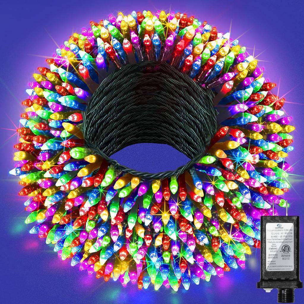 300LED 75FT Christmas Lights Indoor, LED Christmas Tree Decoration Lights with 12 Modes & Timer Memory, Dimmable Plug In Waterproof LED Xmas Light