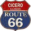 Vintage Route 66 Square Metal Tin Sign Garage Home Bar Decor 20x20cm