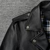 Motorcycle Jacket Men Genuine Cow Leather Jackets Slim Short Men's Cowhide Coat Autumn Biker Jacket Moto Riding Clothing Spring