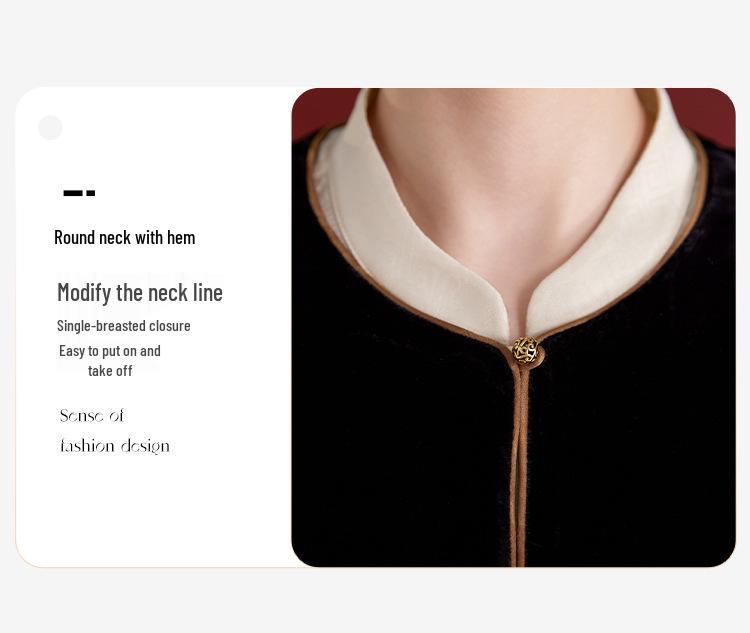 Xiangyunsha Women's Retro Silk Velvet Color Block Vest 1737