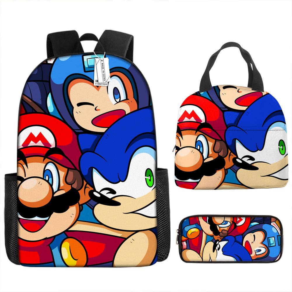 Backpack Trend Backpack Anime Large Capacity Elementary School Bag Lunch Bag
