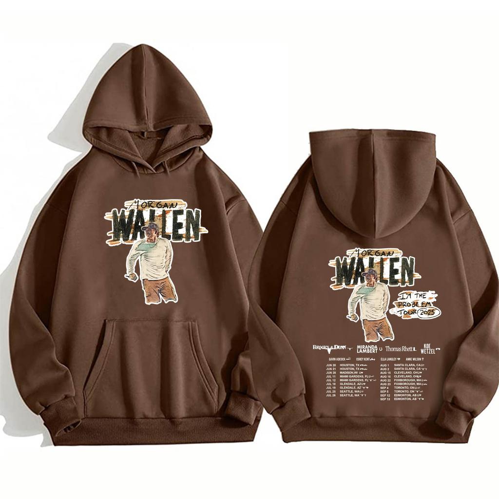 Morgan Wallen Country Music Hoodies Morgan I'm The Problem Tour 2025 Hoodie Harajuku Pullover Tops Man Woman Sweatshirt Gift