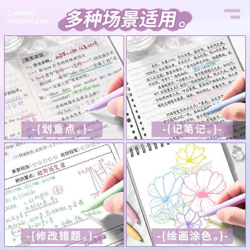 Color Gel Pen 0.5mm ST Gift Tip Ballpoint Pen Writing Tool Color Ink Signing Pen Students Gift Stationery School Supplies Kawai