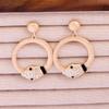 Fashion Versatile Alloy Geometric Round Texture Snake Head Diamond Female Stud Earrings Earrings
