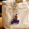 Halloween Acrylic Keychain Pumpkin Rider Keychain, Motorcycle Man Key Durable Chain Ring, Backpacks Handbags Decorative Party Favors Spooky
