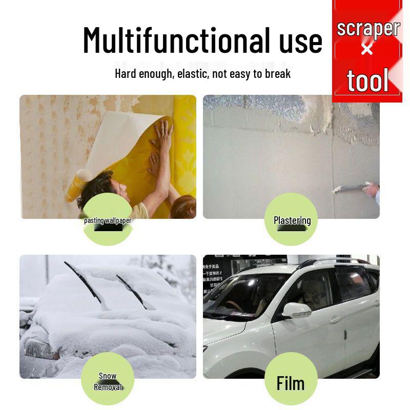 Thickened Plastic Wall Putty Scraper with Brush Style Handle