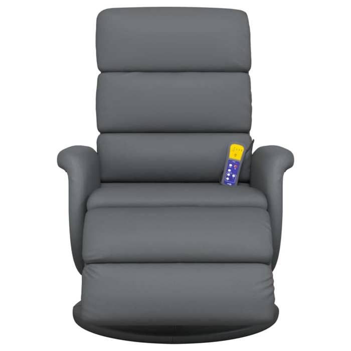VidaXL Reclining Massage Armchair Footrest Grey Faux Leather 356727