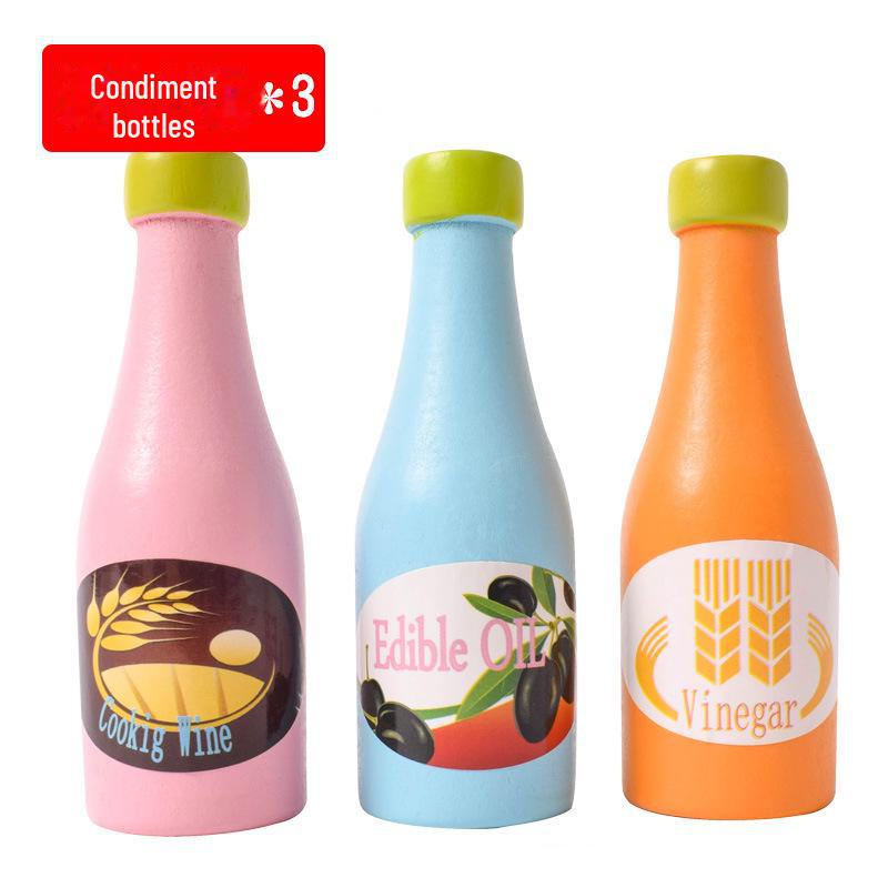 Yiwang Wooden Play Kitchen Toy Set Includes a Frying Pan and Hot Pot for Qieqi Le Cooking Fun.