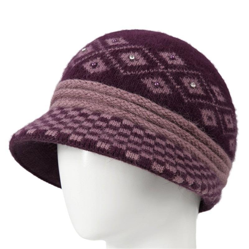 Hat women's autumn and winter warm thickened knitted wool hat cold basin hat
