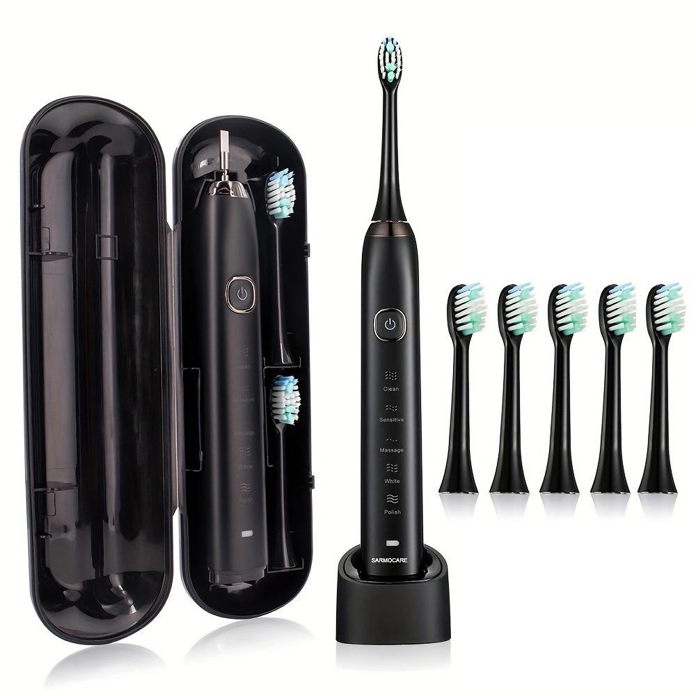 Cross-Border S100 Electric Toothbrush with 8 Heads, 5 Modes, Portable Case & Induction Charging