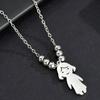 Stainless Steel Boy Girl Necklace Pendant Lover Necklace Choker Family Necklace  Lovers