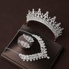 Magnificent Bride Headwear Crown Main Wedding Dress Hair Accessories Minimalist Necklace Three Piece Set