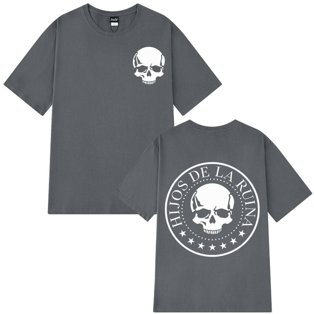 2025 Rapper NATOS WAOR Hijos De La Ruina Album Skeleton Harajuku T Shirt Fashion Casual Tshirts Unisex Women Cotton Oversized Tsh