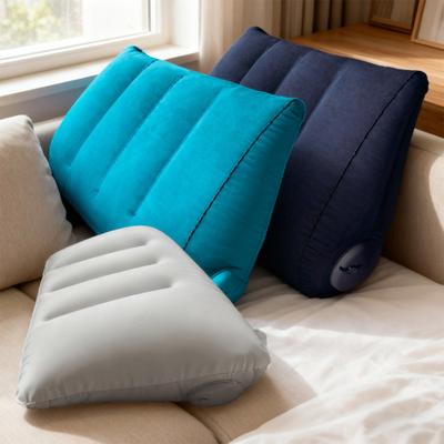 Inflatable Cushion Pillow Lightweight Portable Triangular Wedge Pillow with Dual Inflation Mode Built-in Pump Posture Support