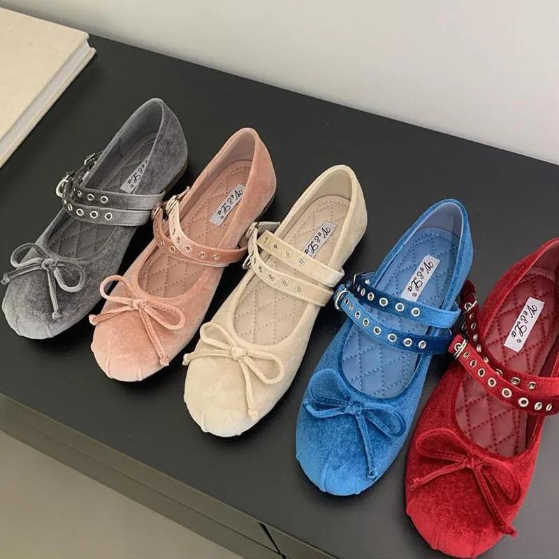 2025 Spring New Women Flat Shoes Fashion Round Toe Sahllow Slip On Shoes Soft Flat Heel Dress Single Shoes New Woman