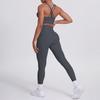 Nude Brushed Cross Back Bra, Casual Sports, Hip Lifting Pants, Fitness Yoga Suit, Two-piece Set