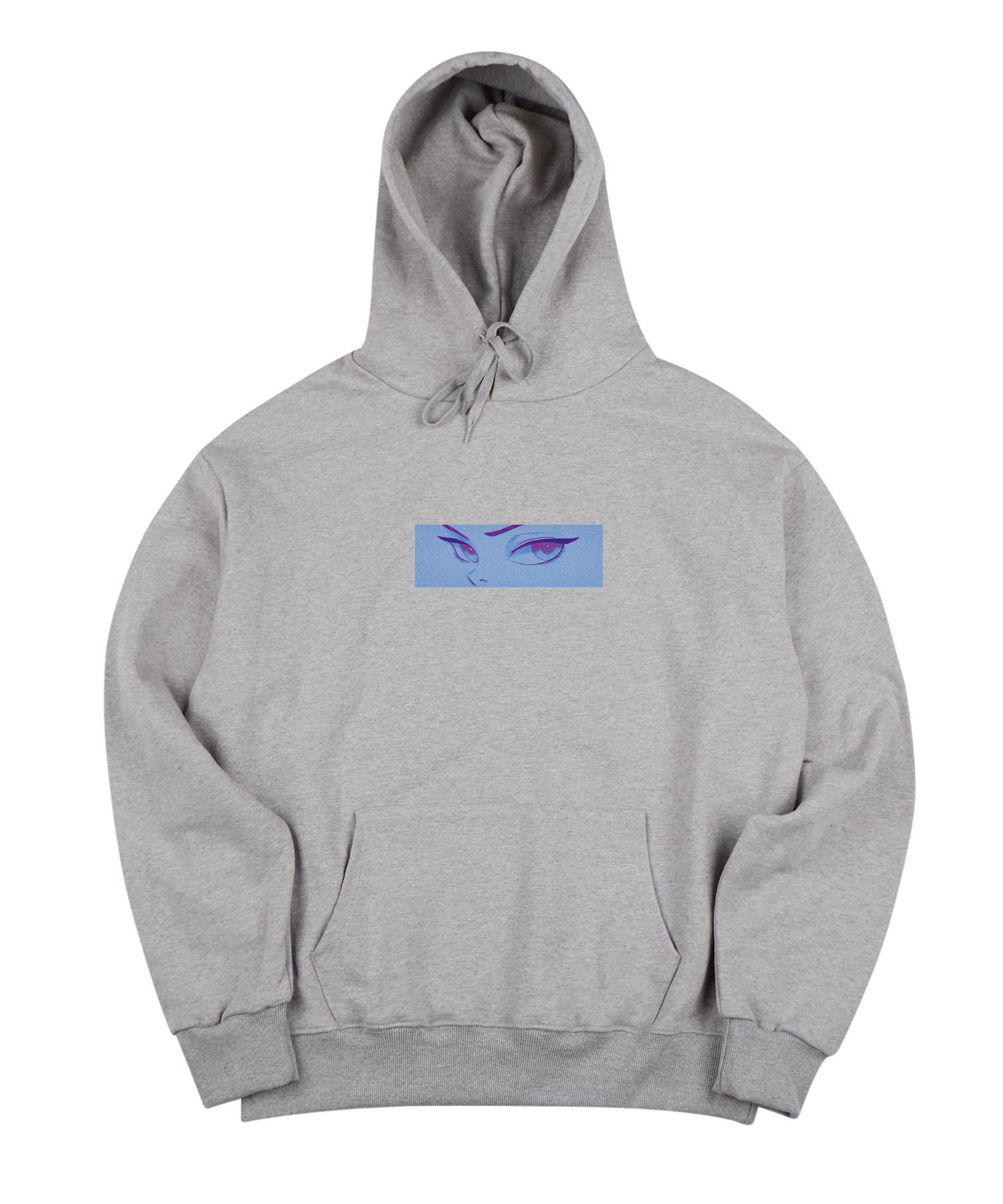 Cream Soda Lab The Eyes Box Logo Hoodie Grey Blue M