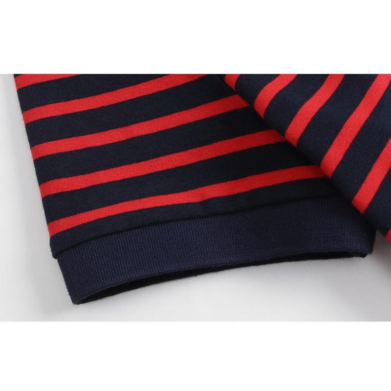 YYFS Damemote Uformelt sommer Vår Stripe Print Kortermet POLO-hals bluser og skjorter