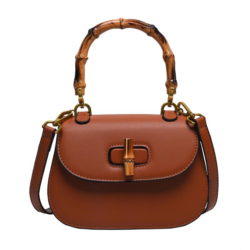 

Top Brand Bamboo Saddle Bag for Women Shoulder Bags Fashion Purses and Handbag Designer Crossbody Bag Cute Satchel 20X15X7cm