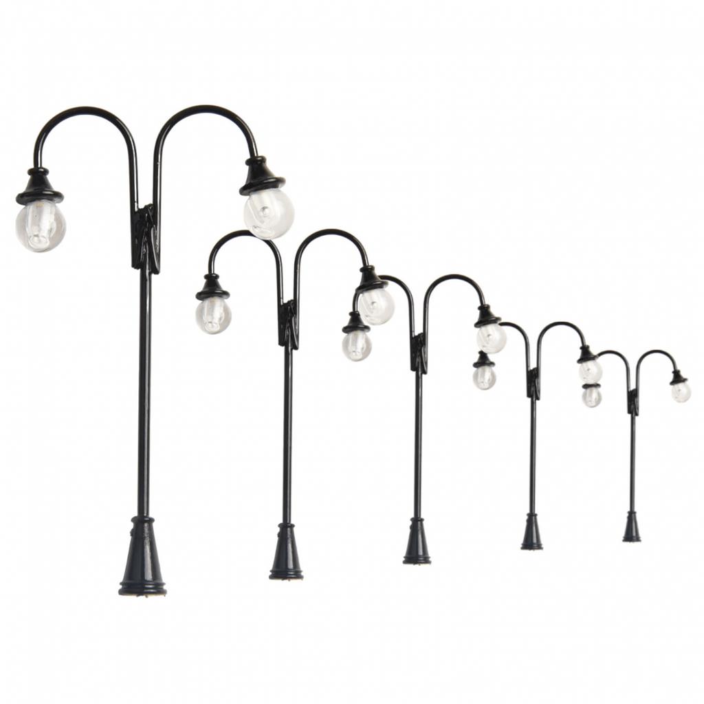 10 cm große Gartenlampen im HO-Maßstab für Eisenbahn- und Gebäudelayouts. Praktisch