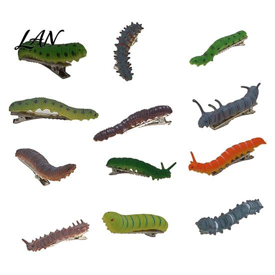 Lifelike Insect Hair Pins Halloween Caterpillar Clips, Hand Painted Reptile Clip Headpiece, Fashionable Clips for Daily Use Spooky Party Accessories,