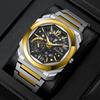 Men's Steel Strap Watch Business Hallow Quartz Wristwatch