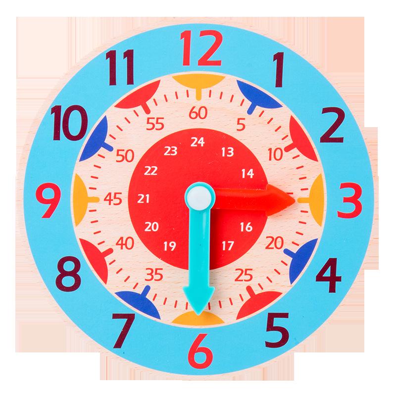 Children's Montessori Math Clock - Teaching Aid for First Grade Time Recognition