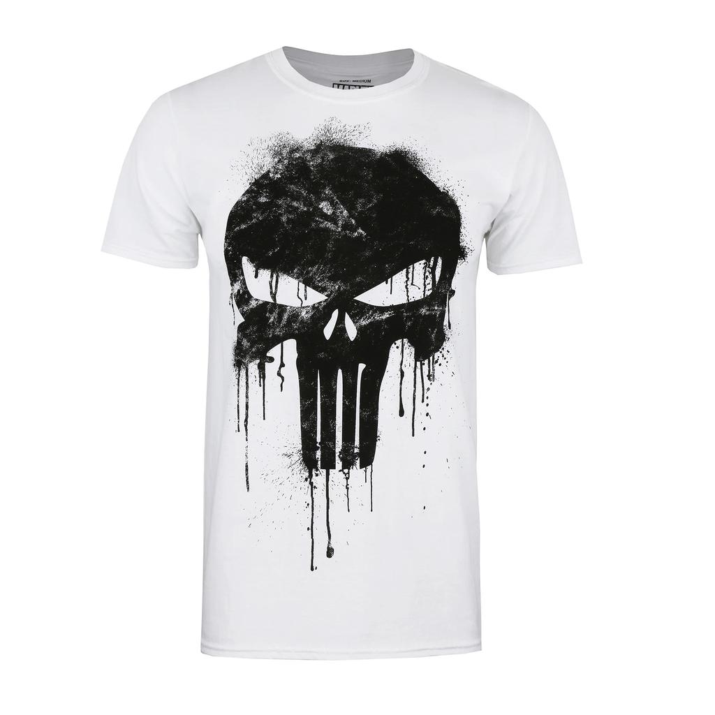 Marvel Punisher Skull Men's White T-Shirt