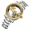 New  Man Watch Luxury Mechanical Watch Men Stainless Steel Automatic Self Wind Watch Skeleton Transparent Hollow Watch