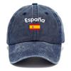 Vintage gewaschene Baseballkappe mit Espana und spanisch thematischen Aufdrucken Verstellbarer Hut Mehrfarbiges Used-Design Handge