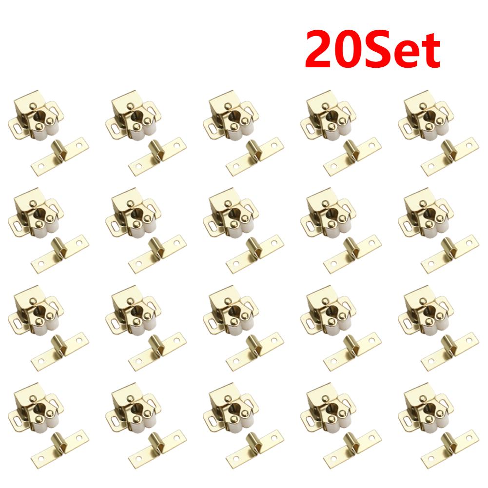 15-50Set Door Stop Closer Stoppers Damper Buffer Magnet Cabinet Catches With Screws For Wardrobe Hardware Furniture Fittings