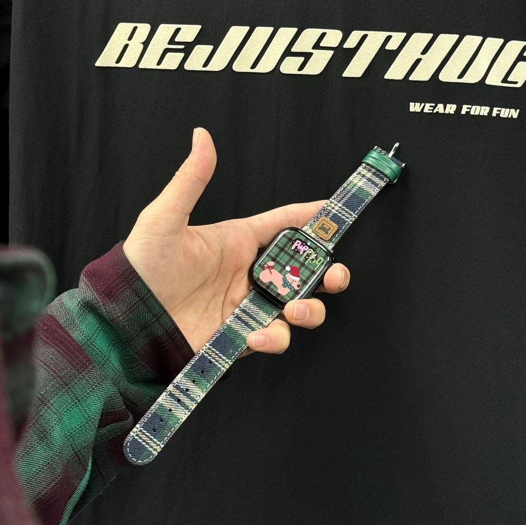 Cute Rabbit Bear Plaid Strap For Applewatchs10 Apple Watch Iwatch789Se