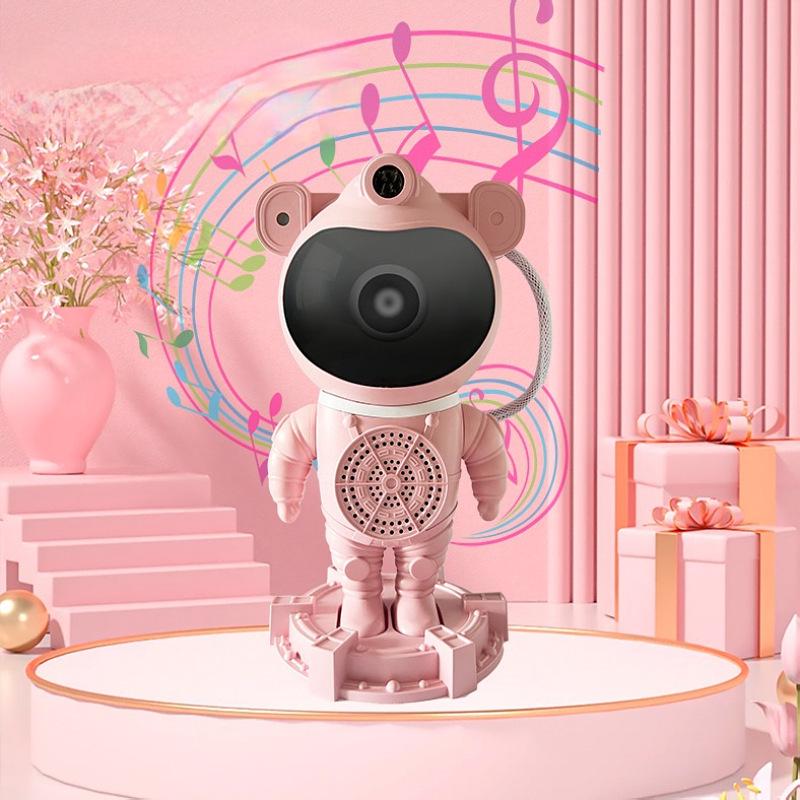 Hot Sale Astronaut Bluetooth Speaker with Colorful Starry Sky Light Projection & White Noise Laser Night Light