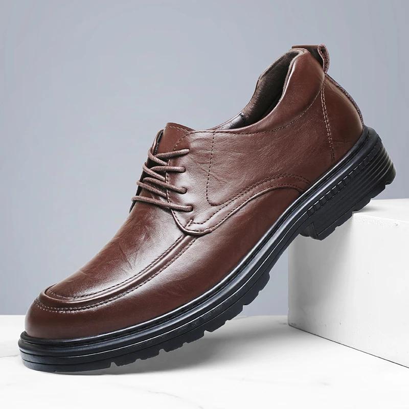 Nuove Scarpe da Lavoro Minimaliste alla Moda Vera Pelle Allacciatura Formale Casual Scarpe da Business Stile Britannico Fatte a Mano Tempo Libero Scarpe da Uomo
