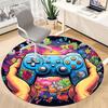 1pc Gamer Controller Office Round Area Rug, Under Office Chairs Bedroom Living Room Home Decor, Room Deco