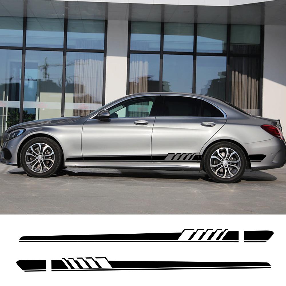 Car Stickers Auto Side Stripe DIY Decals for Mercedes Benz W205 W204 W203 C Class C180 C200 C300 C63 Coupe C43 Car Accessories